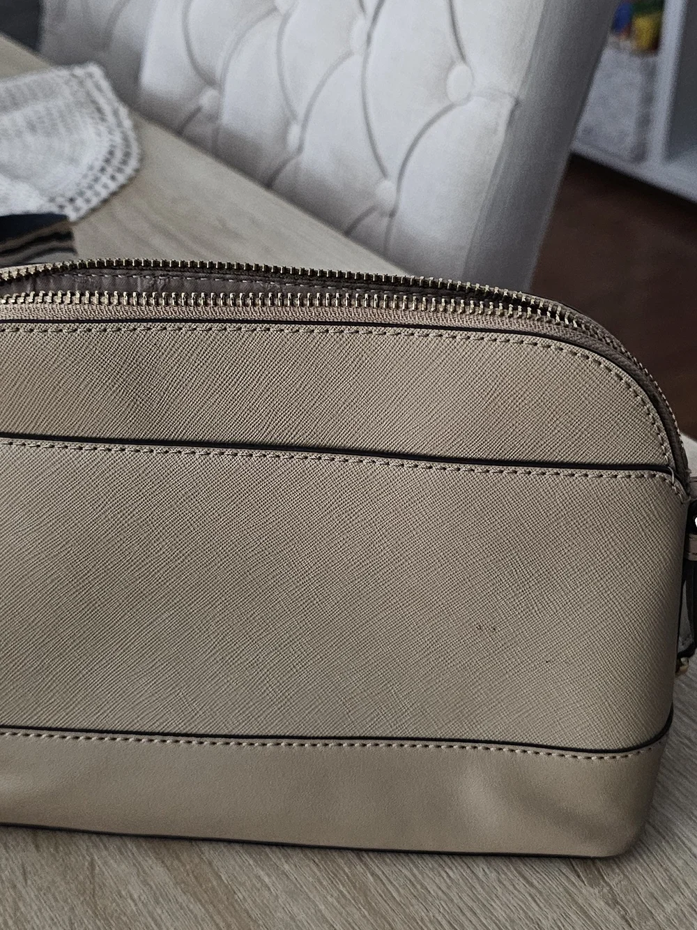 Michael Kors Taupe Saffiano Leather Crossbody Bag